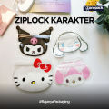 Plastik Ziplock Karakter Sanrio | Plastik Pouch Mini Aksesoris Permen | Ziplock Souvenir Motif Bentuk Kepala Sanrio Kuromi Hello Kitty Melody Cinnamoroll. 