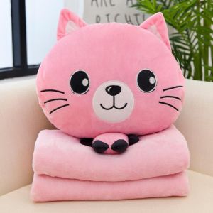 EV B1 Boneka Bantal Selimut Kucing 3in1  Balmut Dengan Penghangat Tangan