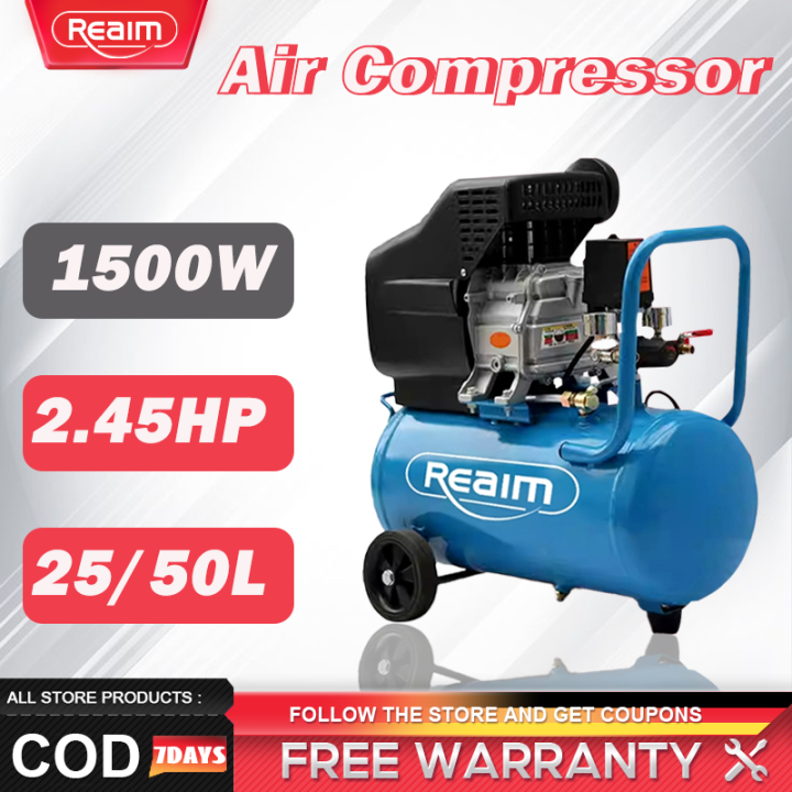 REAIM Mesin Kompresor Angin Listrik 2.45HP Kompresor Angin 50L ...