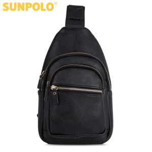 Túi Đeo Chéo Nam Da Bò SUNPOLO STU103 (Đen Nâu Bò)