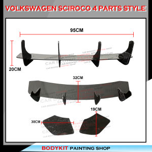 VOLKSWAGEN SCIROCCO 4 PARTS STYLE REAR BLADE DIFFUSER MATERIAL ABS (PIANO BLACK)