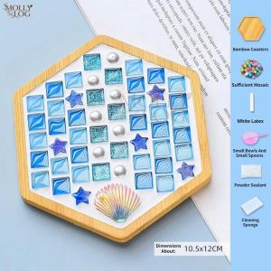 SG STOCK DIY Cartoon Mosaic Coasters Handmade Coaster Material Kit Chessboard Making Material Kit