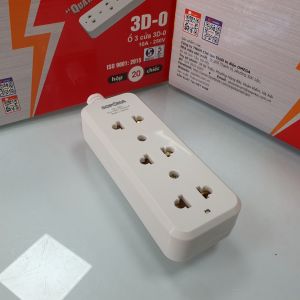 Ổ cắm điện 3 lỗ KHÔNG KÈM DÂY (Tự đấu dây) 2200W kiểu dáng nhỏ gọn thời trang 3D-0 3S-0 SOPOKA