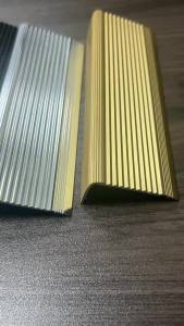 Self-adhesive stair step anti-slip strips and corner protectors L Thickened matte aluminum alloy step anti-slip strip with molded edge