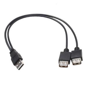 2 Port USB2.0 A Splitter Extension Cable 40cm Flexible Data Charging Adapter Cord For Computers Mobile Devices