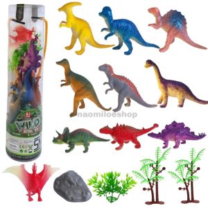 WILD ECOLOGY mainan hewan tabung mika 10pc mainan figurin hewan MAINAN ANIMAL dinosaurus tabung MAINAN WILD ANIMAL