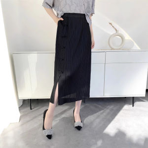 B-1056 #   One Size (45-75kg) Spring Summer Miyake For Women Vintage Pleated Skirt