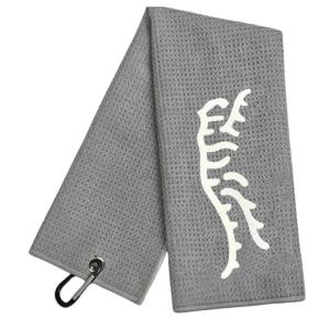 Waffles Pattern Golf Towel with Hanging Clip Portable Microfiber Golf Towel Replacement Cleaning Towels Golf Club Gift