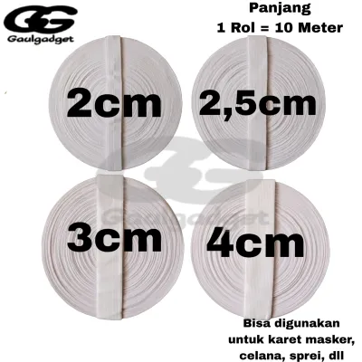 Tali Karet Elastis 1 Roll 1.5cm 2cm 2.5cm 3cm 3.5cm 4cm 4.5cm 5cm