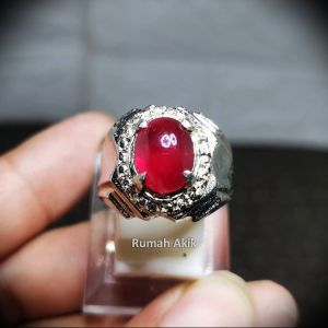Batu Ruby Pigeon Merah Delima Original Cincin Permata Natural