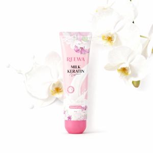 Reewa แชมพูน้ำนมเคราติน สูตรเข้มข้น ฟองนุ่ม กลิ่นหอม ถนอมเส้นผม Milk Shampoo ผม - รีว่า