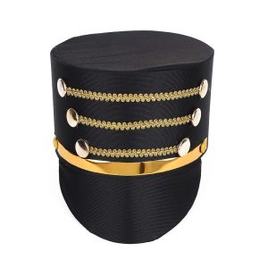CC SP Hat-nutcrackers Marching Band Hat Gold Trim Strips Cosplay Show Drum Major Master Hats Masquerade Themed Party Soldier Top Cap Halloween