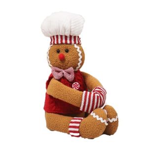 ANGY  Cookie Man Christmas Gingerbread Man Doll Cartoon Chef Hat Gingerbread Man Bottle Decoration Kids Christmas Gift Funny Gingerbread Man Curtain Buckle Xmas Decor