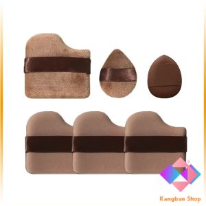 KANGBAN พัฟช็อกโกแลต 6 ชิ้น พัฟกำมะหยี่ ไม่กินแป้ง พัฟขนาดมินิ ดูดน้ำแล้วขยายตัว Powder puff