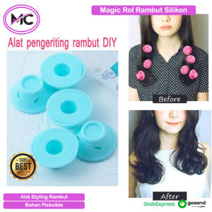 Alat Pengeriting Rambut Silikon Praktis Rol Keriting Rambut Bahan Silicone Alat Styling Curly Hair Rambut Kriting Anti Panas