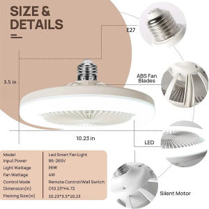 【Fast delivery】Ceiling fan E27 Ceiling Fan With Light Remote Control 2 IN 1 LED Ceiling Fan With Remote 6-Blade Varibale Speed
