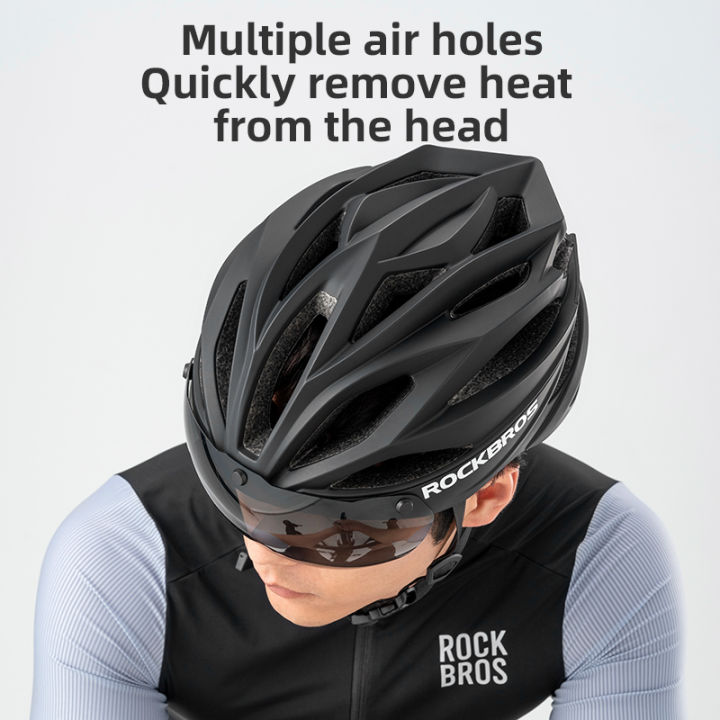 ROCKBROS%20Bicycle%20Helmet%20Aerodynamics%20Integrated%20Molding%20Bike%20Helmet%20Thickened%20Shell%20With%20Goggles%20Helmet%20Road%20Bike%20MTB%20Cycling%20Equipment%20-%20Image%205