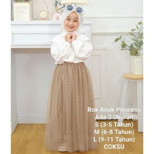Rok Tutu Anak Perempuan 3-11Tahun Model Terbaru Rok Tutu Princess Panjang Korea Style Matt Moscrepe Mix Tille Dot Model fashion viral kekinian Good Quality Premium