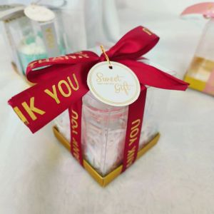 กล่องของขวัญ กล่องพีวีซีใส ใส่ขนม/คัพเค้ก กล่องพร้อมริบบิ้นผูก พร้มอจัดส่งในไทยค่ะ