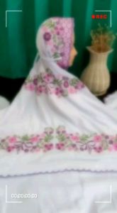 (COD) Mukena Motif Bordir Bunga Alysum Cantik Bahan Adem