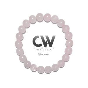 CW Manila - 0SIRIS Stretch Bracelet - 8mm Rose Quartz with Truncated Spacers - Charm Bracelet