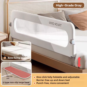【SG 🚚】Baby Bed Guard Bed Fence Vertical Lift Bedroom Playpen Barrier Protector dual safety design pagar katil宝宝防护围栏