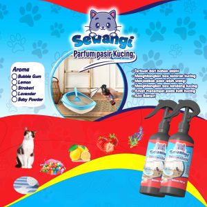 PARFUM PASIR KUCING-PEWANGI KANDANG KUCING-PENGHILANG BAU KANDANG-ANTI BAKTERI-SEWANGI-125 ML
