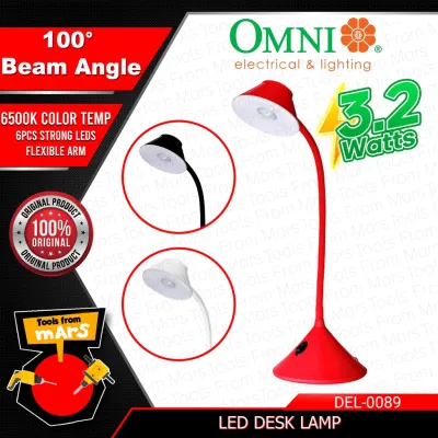 OMNI LED Desk Table Lamp 3.2W WHITE / RED / BLACK SOLD PER PIECE Study Work Light DEL-0089 - TFM