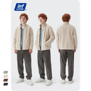 INFLATION brand boys girls campus students European and American style autumn 2023 autumn new street fashion street retro color double-sided stand-up collar thick men jacket