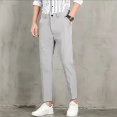 Jeanssandy777-Men's Formal Pants Khaki Plain Slimfit Slacks -A803