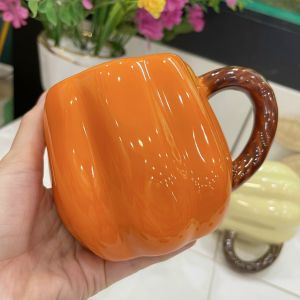 Cốc Uống Nước 400ml cho bé Cốc Sứ Decor Chịu Nhiệt họa tiết hoa quả Dễ Thương tiện dụng Hình Quả Bí Ngô...