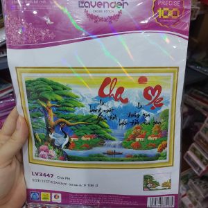 Tranh thêu chữ thập tranh đính đá công ơn Cha Mẹ VS041 (93x56cm). LV3447 (63 x 43 cm)