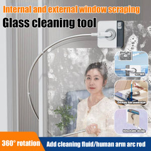Glass Wiper Handy Gadget Long Telescopic Rod Cleaning Window Wiper Blade Scrap Brush Household Double-Sided High-Rise Building Cleaning Tools