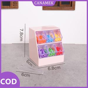 CANAMEK✨ 1 bộ mini siêu thị cảnh trang trí 1 12 Mô phỏng kẹo hiển thị giá ngăn kéo tủ Mô hình nhà Búp bê trang trí nội thất