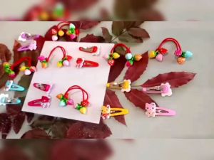 1SET = 2 KEP + 1 KUNCIR / JEPIT RAMBUT KARAKTER / JEPIT PONI ANAK / KUNCIR ANAK / JKH-8730