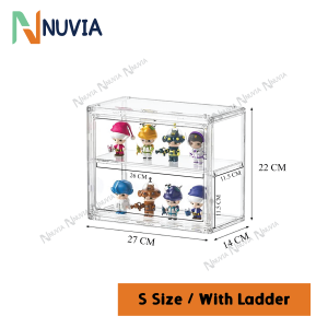 Nuvia PET Material Display Box Acrylic Display Stand Dustproof with Capacity for Action Figures Stackable for Easy