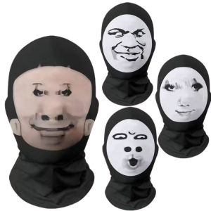 4pcs/set 3D Digital Print Funny Mask Hip-Hop Mask Expression Masks