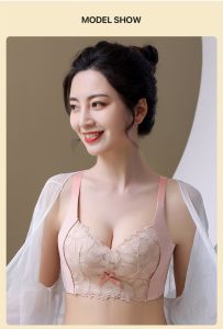 Wireless Bra for Women Lace Plus Size Full Cup Bra Anti-Sagging Push Up Support Comfortable Cotton Underwear