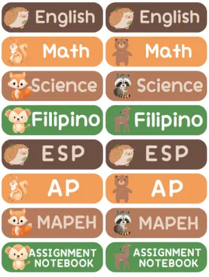 Personalized SUBJECT Sticker Label for Kids - Waterproof