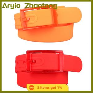 Aryio สายคาดลายลูกกวาดแฟชั่นสำหรับผู้ชายและผู้หญิง เข็มขัดซิลิกาเจลเข็มขัดพลาสติกเข็มขัดป้องกันภูมิแพ้เข็มขัดปกป้องสิ่งแวดล้อม