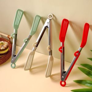 Stainless Steel Handle Silicone Food Tongs