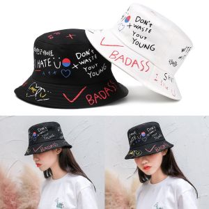 UNIITY Summer Outdoor Harajuku Graffiti Hat Bucket Hat Hip Hop Cap Fisherman Hat