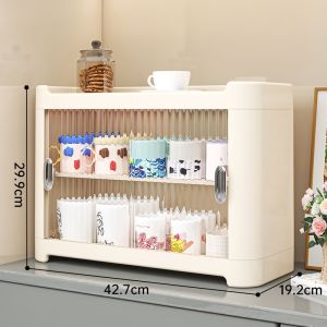 Display cabinet water cup holder multifunctional dust-proof cup storage rack kitchen countertop space saving kitchen organizer