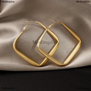 [COD] Modingdue Fashion Color Big Square Hoop Earrings For Women Exaggerated Metal Geometric Irregular Circle Earrings Jewelry