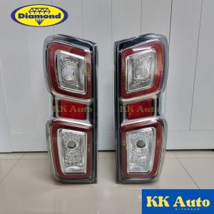 เสื้อไฟท้าย ISUZU DMAX ปี 2020-2022 LED ตัวท็อป ขอบเทา ตราเพชร Diamond อีซูซุ ดีแมก ออนิว ดีแม็ค ดีแม็ก D-max
