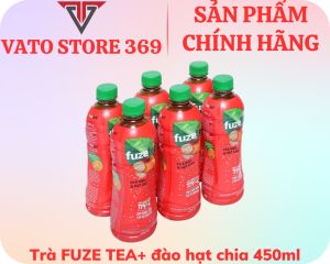 Trà đào và hạt chia FUZETEA+ chai 450ml