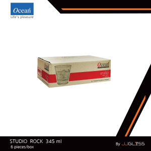 JJGLASS - (Ocean) B16112 Studio Rock 12oz.(345ml.) [1กล่อง (6ใบ)] แก้วสตูดิโอ ดริ๊งเเวร์ โอเชี่ยนกลาส เนื้อแก้วใส