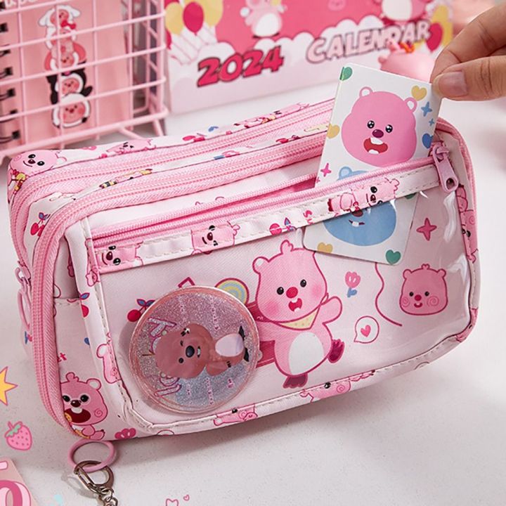 AROMAL Sức chứa lớn Túi đựng bút Loopy dễ thương 9 lớp Hộp đựng văn ...