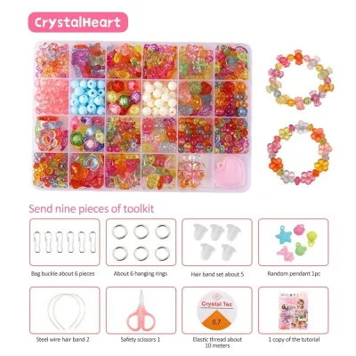 DIY Bracelet Kit Complete Set For Kids 24 grid Beads Set Kids Toy diy bracelet and Necklace set