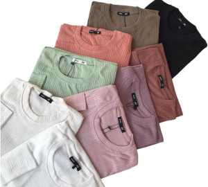 Baju Rajut wanita lengan panjang terbaru terlaris bisa bayar di tempat - Kaos Rib Polos Murah Model Baru Kekinian Viral